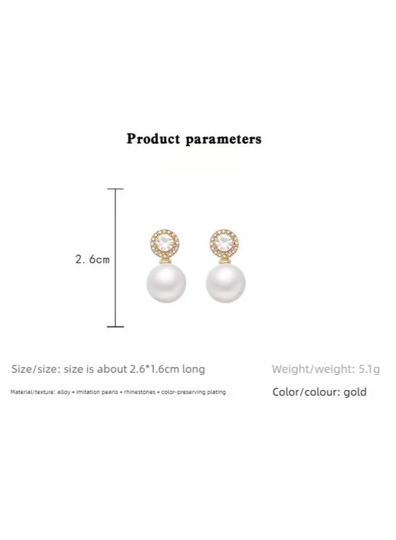 KELIO Diamond Studded,Artificial Pearl Drop Earrings - Image 3